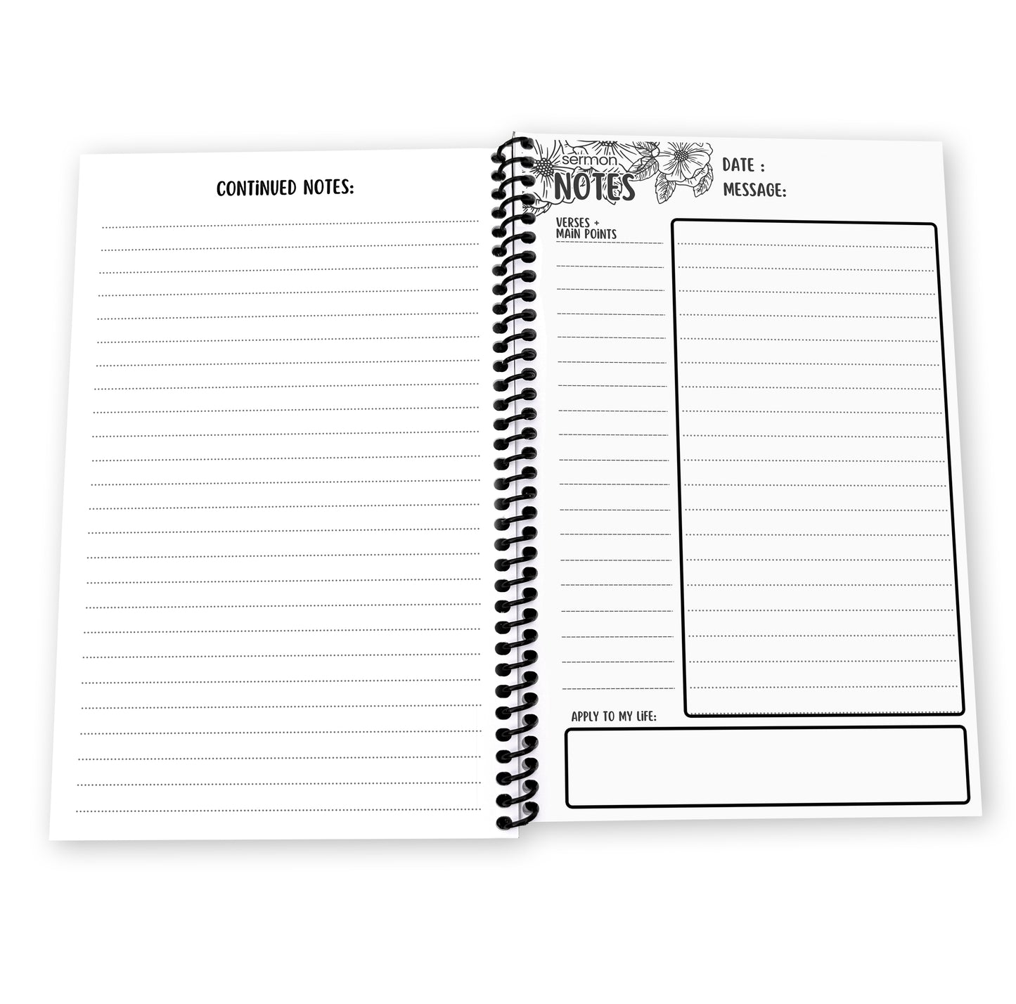 Sermon Notes Book 2.0 - Two Pages Per Week - Ladies Edition