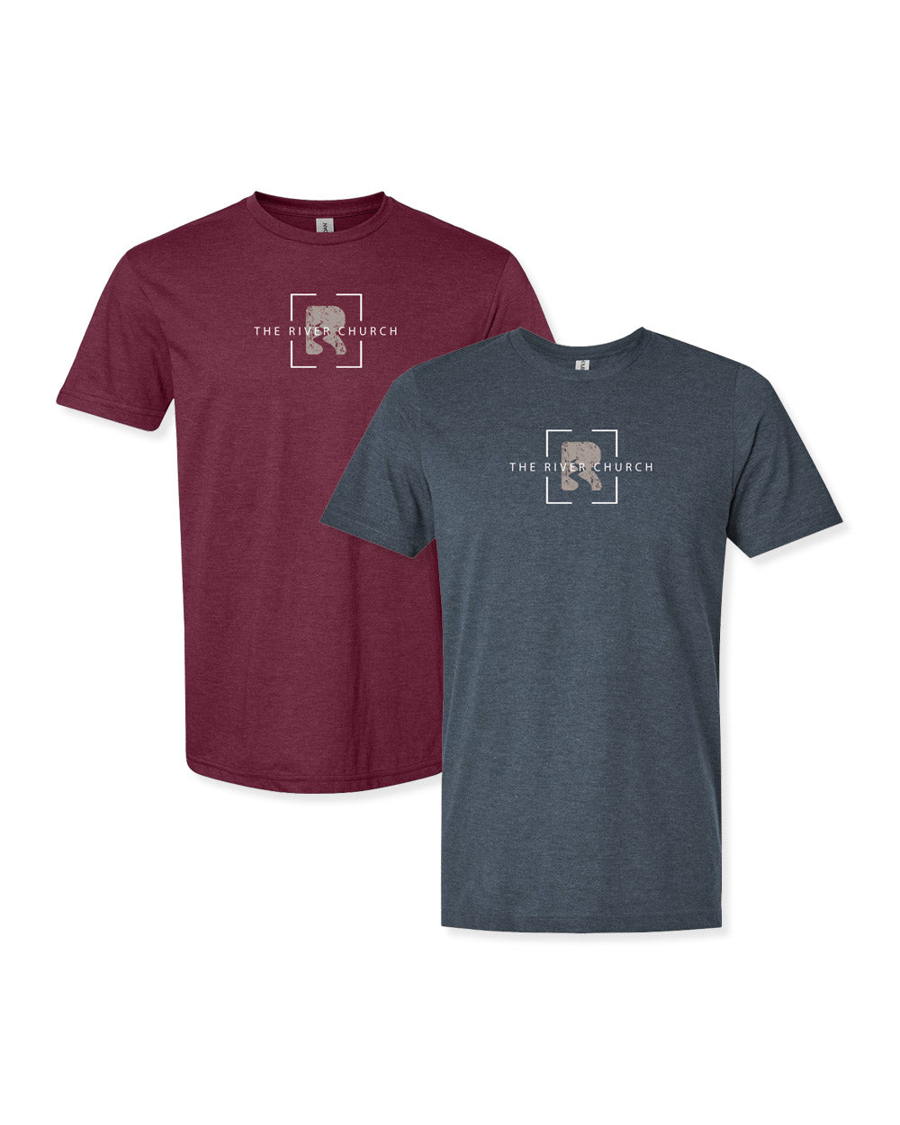 R Logo Short Sleeve Tee - Maroon & Navy Color Options